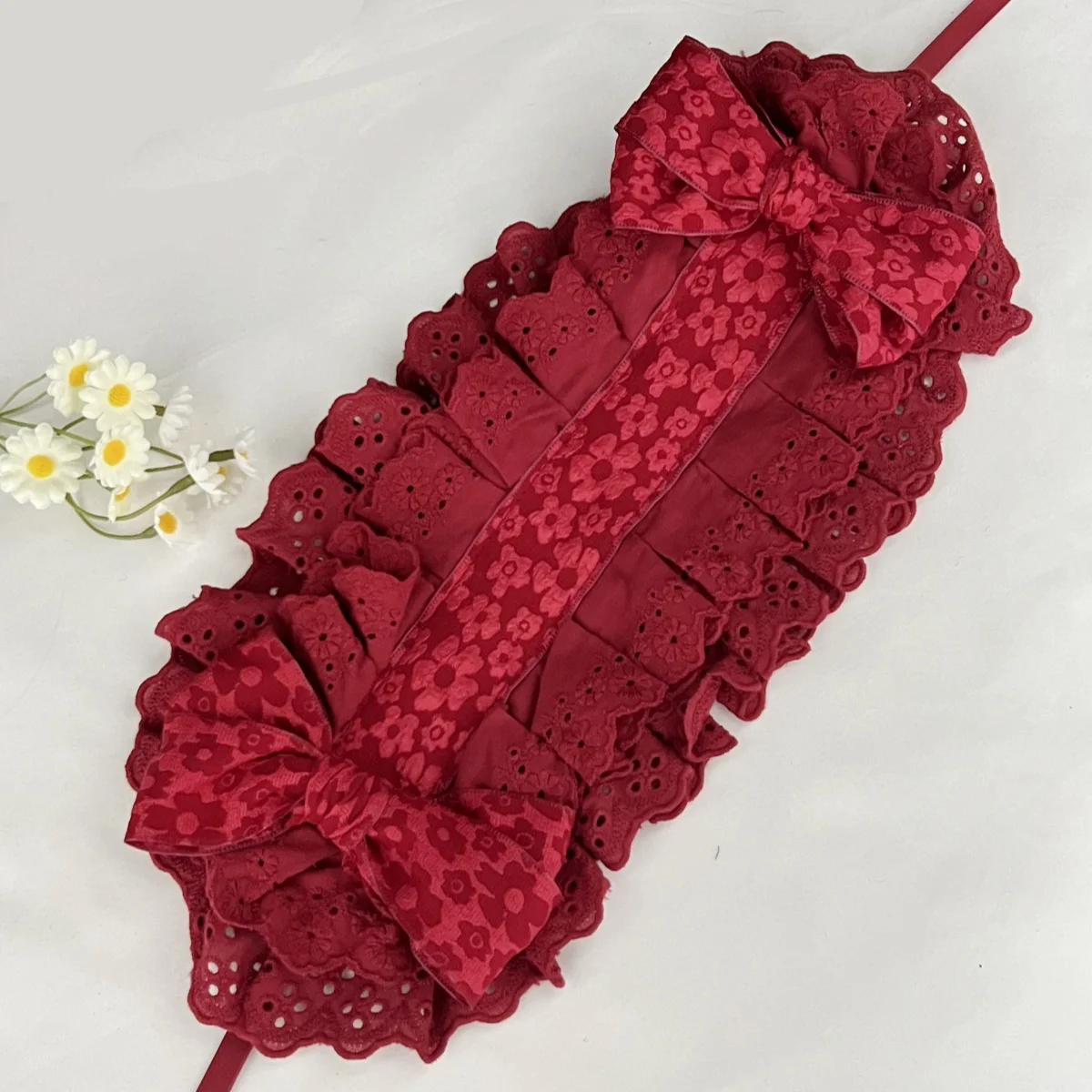 القوس رباط شعر Kc القوطية الدانتيل اليدوية عيد الميلاد تأثيري لوليتا غطاء الرأس إكسسوارات الشعر