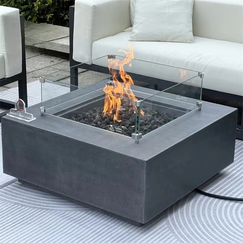 Hot Sale Factory Direct Square Shape Gas Fire Pit Table Patio Heater