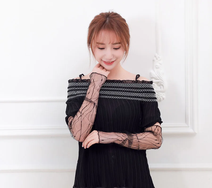 

Сетчатые ледяные рукава для женщин, летние длинные рукава, кружевные перчатки с половиной пальца, уличные солнцезащитные сетчатые рукава