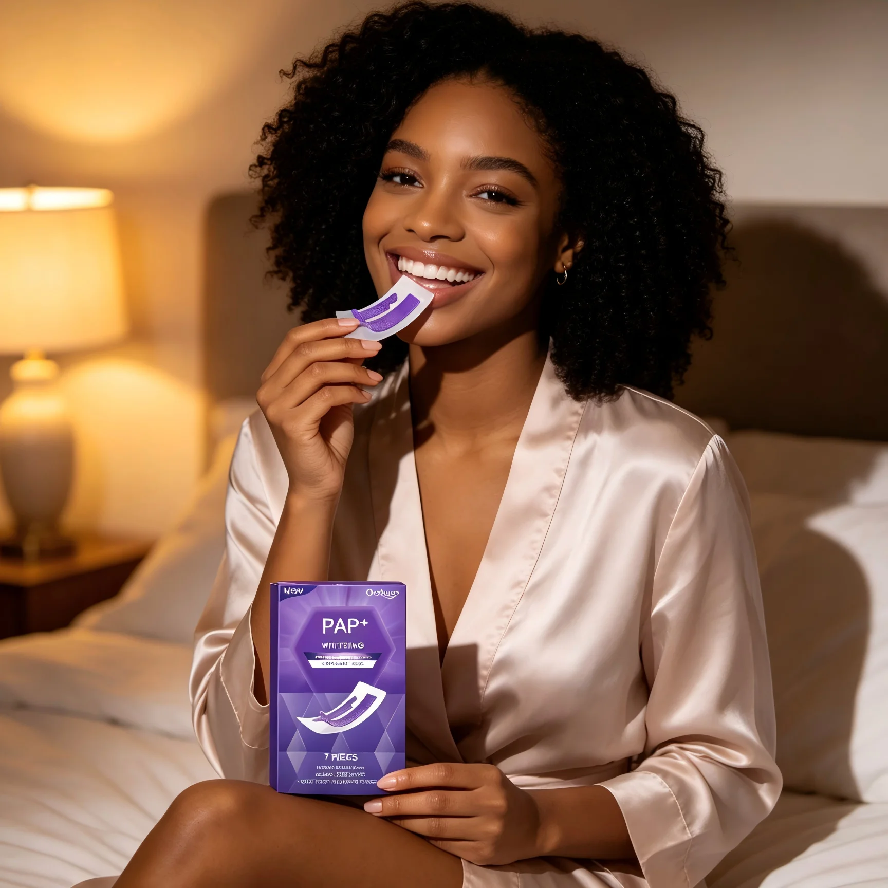 Oralhoe Purple Teeth Whitening Strips Color Correction Coffee Wine Clean Teeth Stain Remover Mint Brighten Teeth Strips 7pieces gallery 3