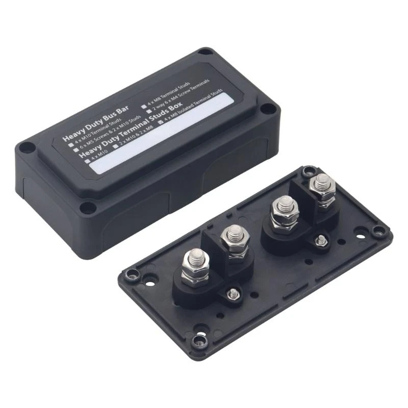 462A Durable & Waterproof 200 Amp Bus Bar Terminal Block Box Easy Wiring Suitable for 48V Vehicles for Auto Boat RVs Yacht