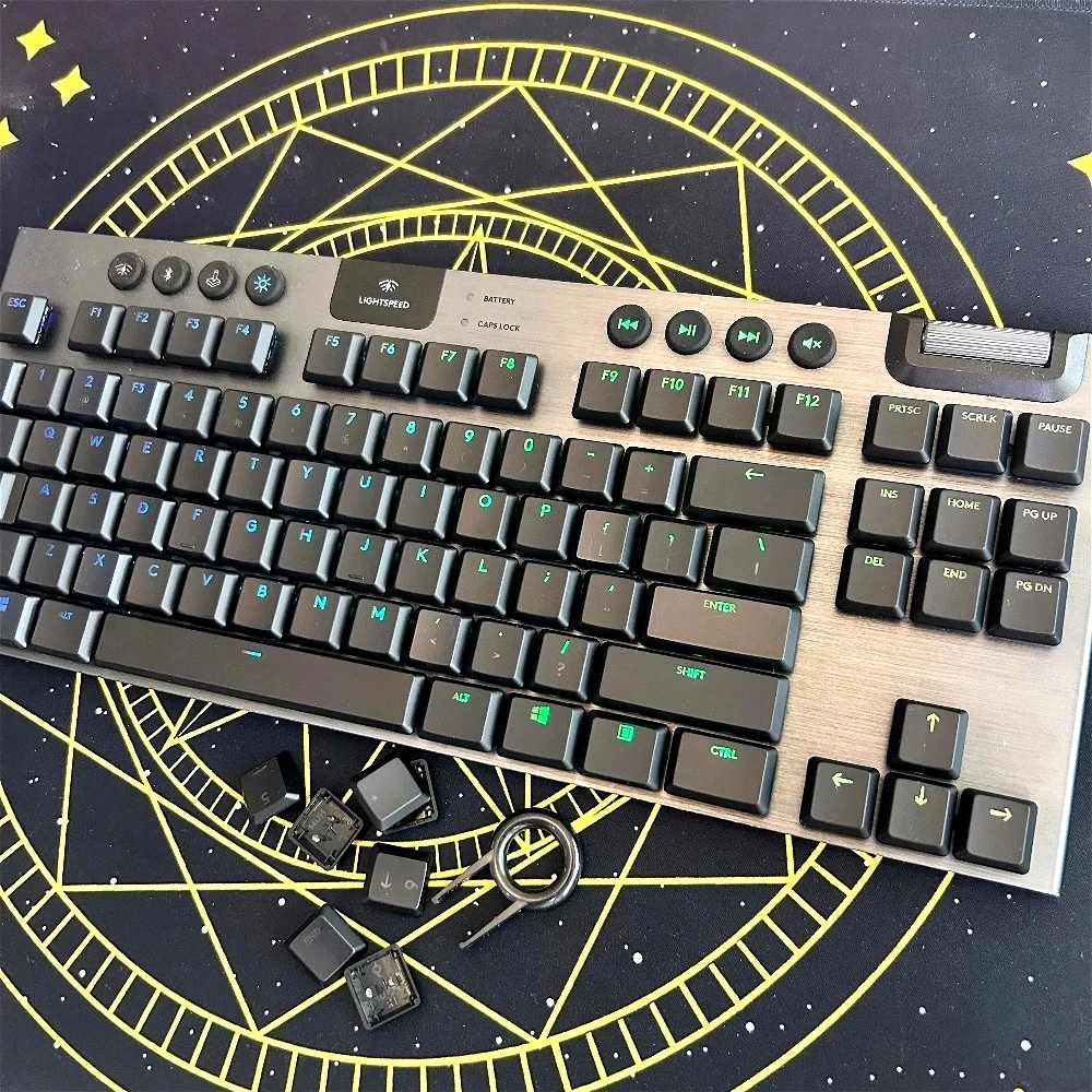 Matte black keycaps suitable for G815/G913/G913TKL/G915/G915TKL mechanical keyboards, DIY translucent anti slip gaming keycaps
