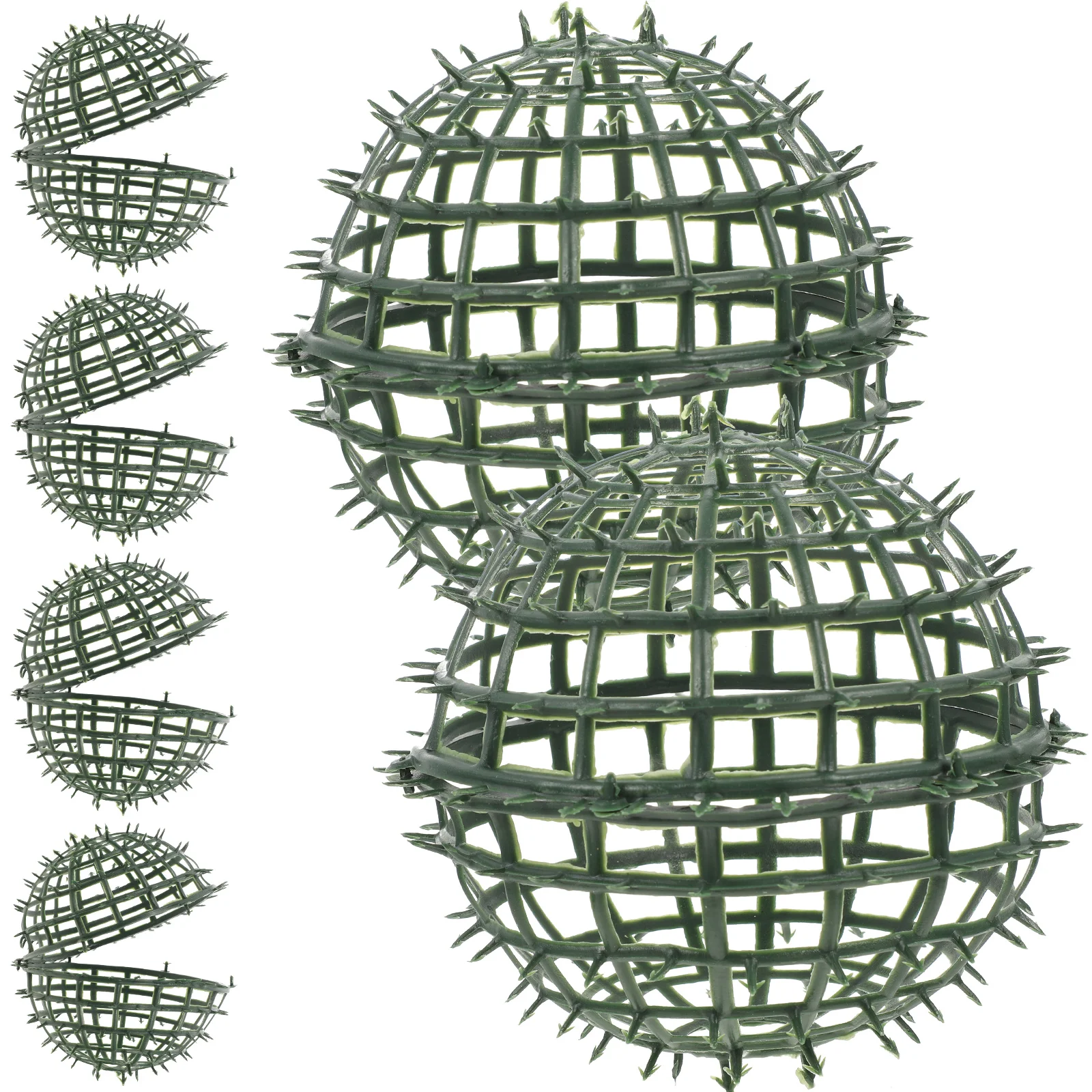Jaula de bola topiaria Artificial, soporte para arreglo de flores, estante de adorno de hierba, soporte verde falso para oficina, 6 uds.