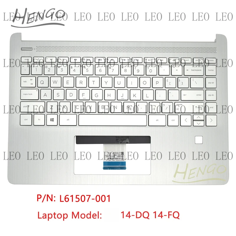 

SS L61507-001 Silver New For HP 14-DQ 14-FQ Palmrest Upper Case Backlit Keyboard
