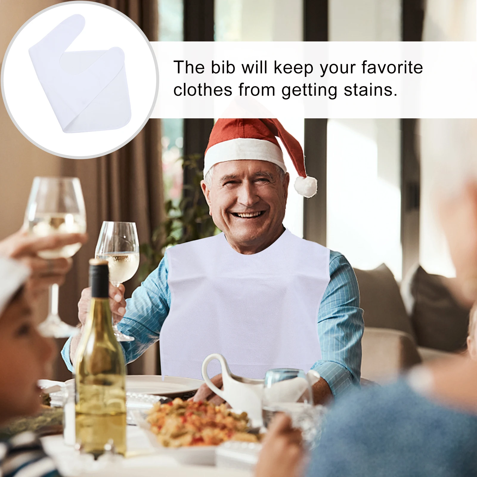 

Adult Bib Eating Apron Waterproof General Size Fashionable Meal Protection Health Care Accessories Elder Clothes Protector