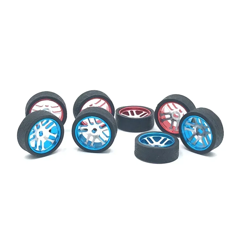 4 pièces de roues de voiture RC en métal 1:28, pneus étroits, jantes pour voitures RC 1/28 Wltoys iw04m awd iw02 rm02 rm03 dgawd mini-z, pièces détachées
