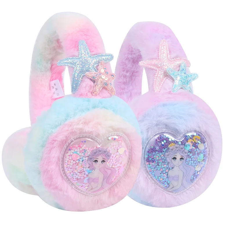 ミニソー ディズニー 子供用 マーメイド イヤーカップ 冬 暖かい 耳保護 ぬいぐるみ 耳当て 女の子 耳当て ベビー耳 バニー サンド