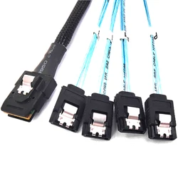 SAS SATA Cable Mini-SAS SFF-8087 To 4 SATA Cable Mini SAS 4i SFF8087 36P To 4 SATA 7 Pin Cable 12Gbps FOR Server Hard Drive Data