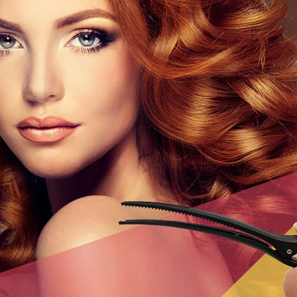 

6 шт. прочные безопасные пластиковые парикмахерские зажимы глянцевая гладкая поверхность домашний магазин салон использование случайный цвет парикмахерские зажимы