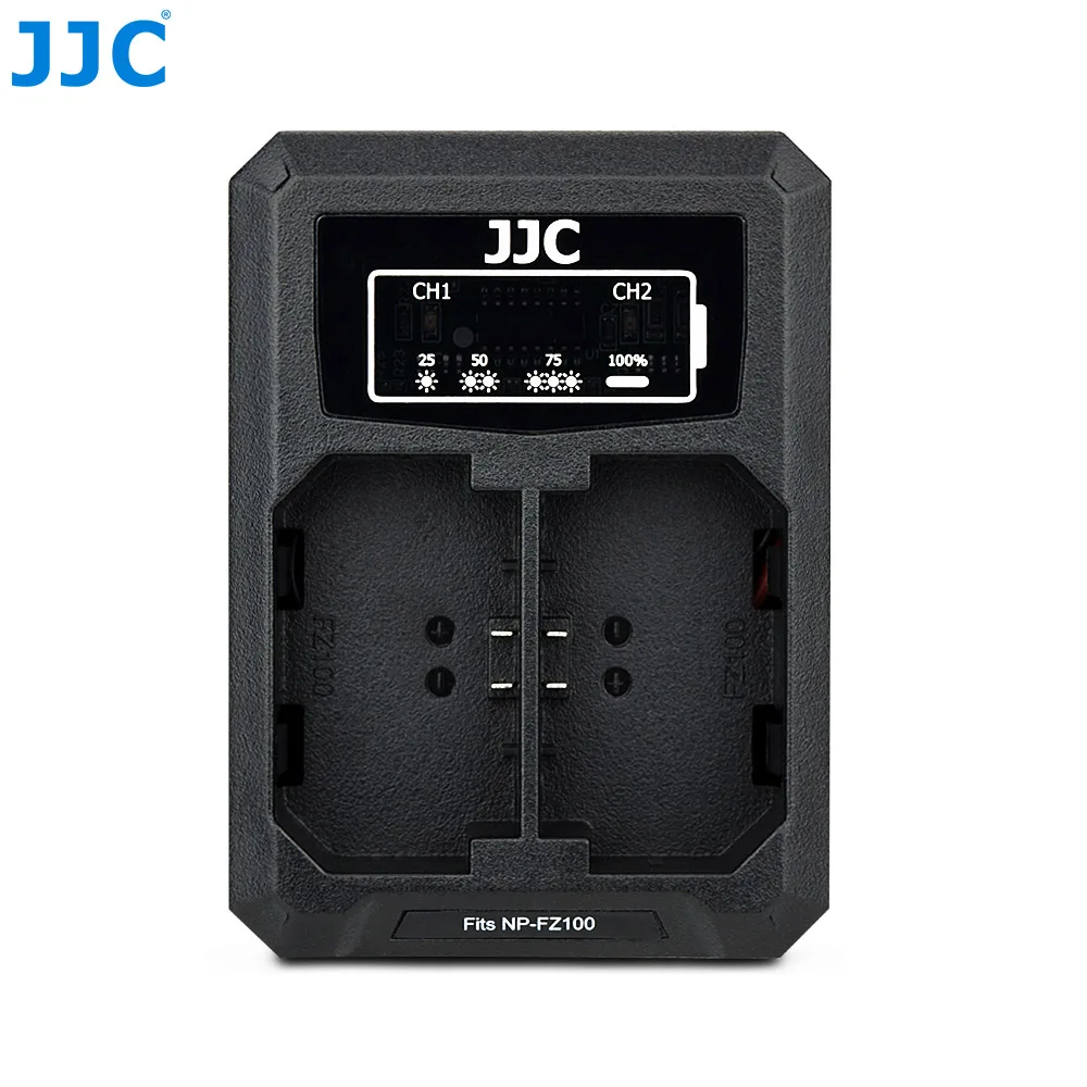 Зарядное устройство JJC USB с двумя камерами для Sony NP-FZ100 Sony A7 III A7 IV A6700 FX3 FX30 ZV-E1 ZV-E10 II Зарядное устройство
