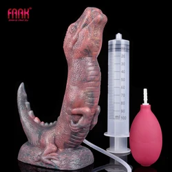 FAAK Dragon Ejaculation Dildo With Suction Cup Silicone Squirting Anal Plug Multi Color Clit Stimulate Sex Toys For Women Men