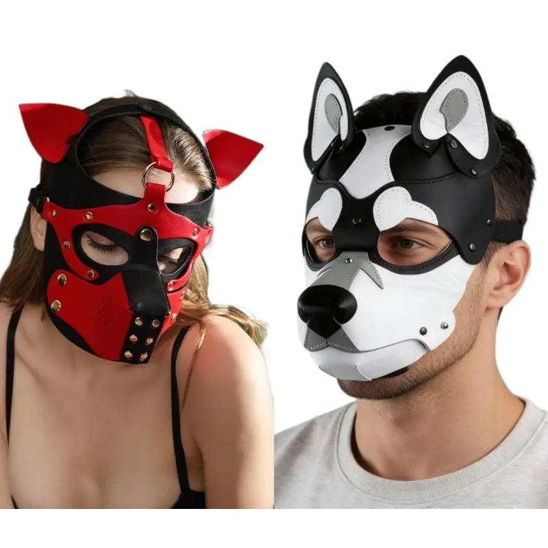 

Маска-капюшон из ПУ кожи в виде головы собаки для мужчин и женщин, для фетиша, косплея, ролевых игр, вечеринок, сексуальных костюмов, реквизит, подарок