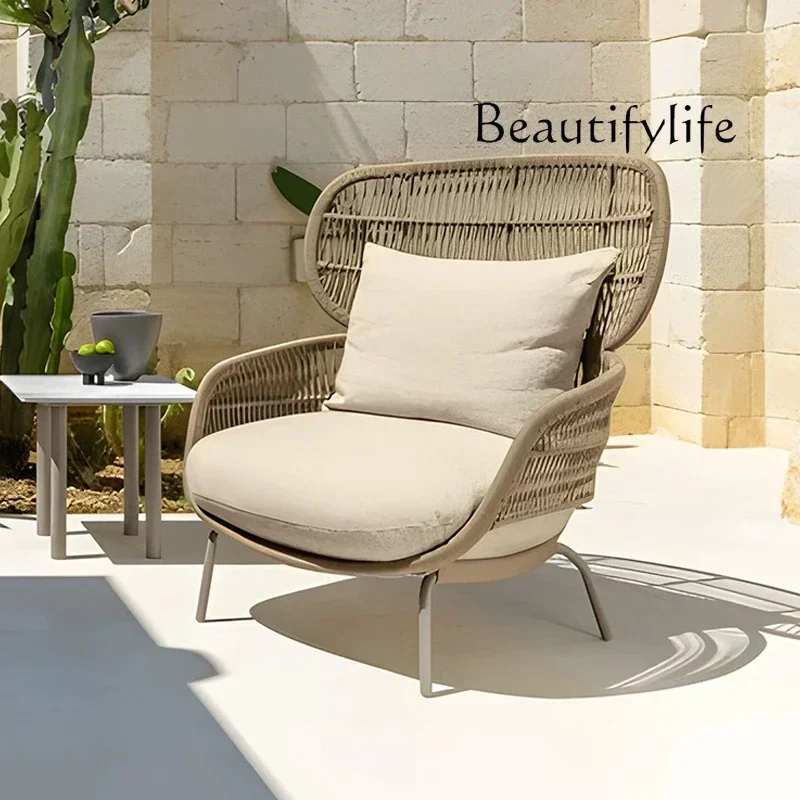 

Outdoor sofa terrace sun room courtyard leisure single chair villa hotel courtyard garden rattan