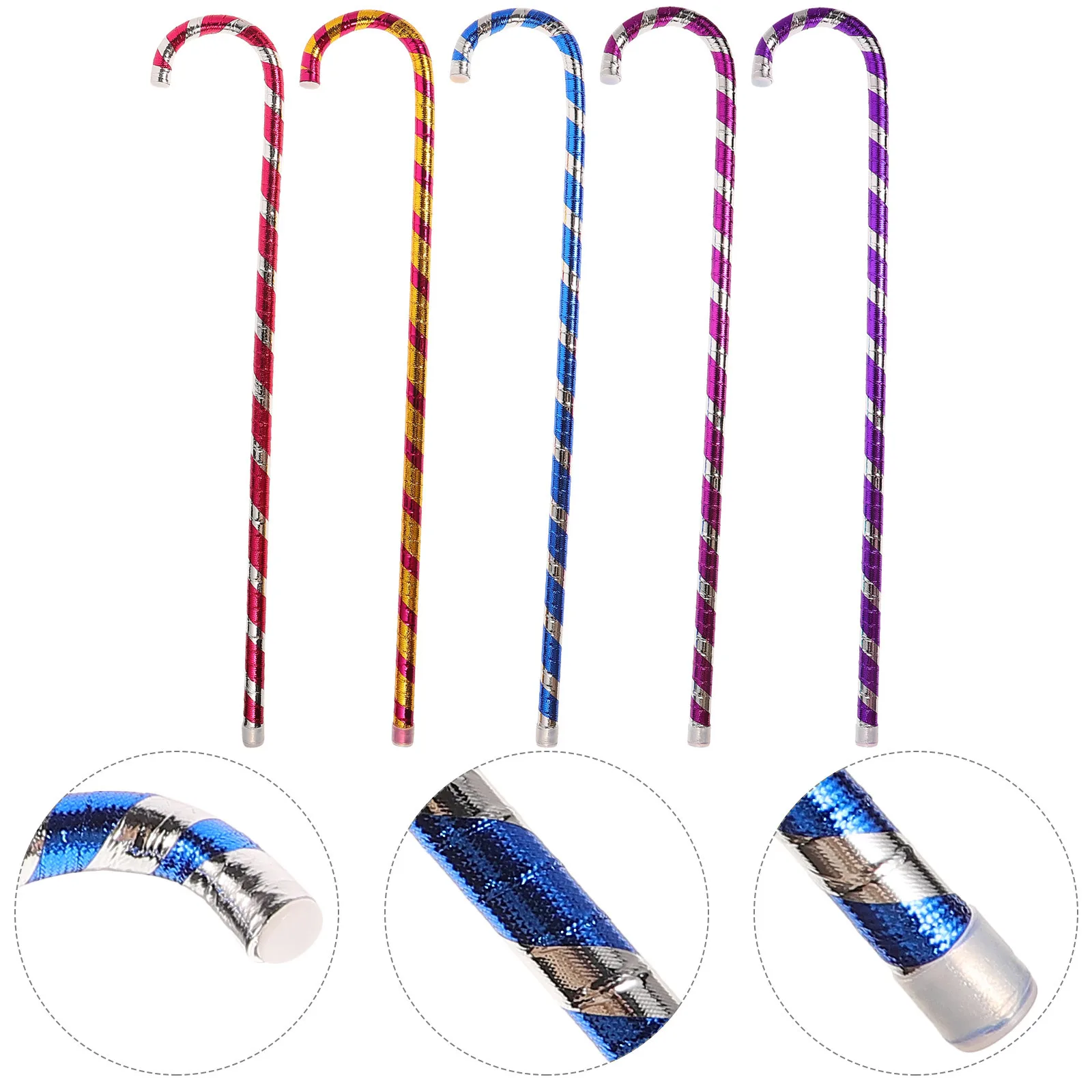 

Stage Performance Crutch 5PCS Dance Cane for Jazz Walking Stick Prop Durable Festive Decoration Two Color Carnival Accessory