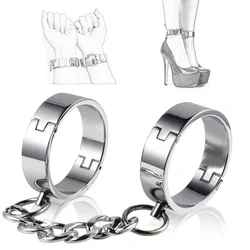 Esposas de Metal para el tobillo, pulsera Bondage, esposas de BDSM para pies, juego íntimo para adultos, Juguetes sexuales para parejas, Sexshop