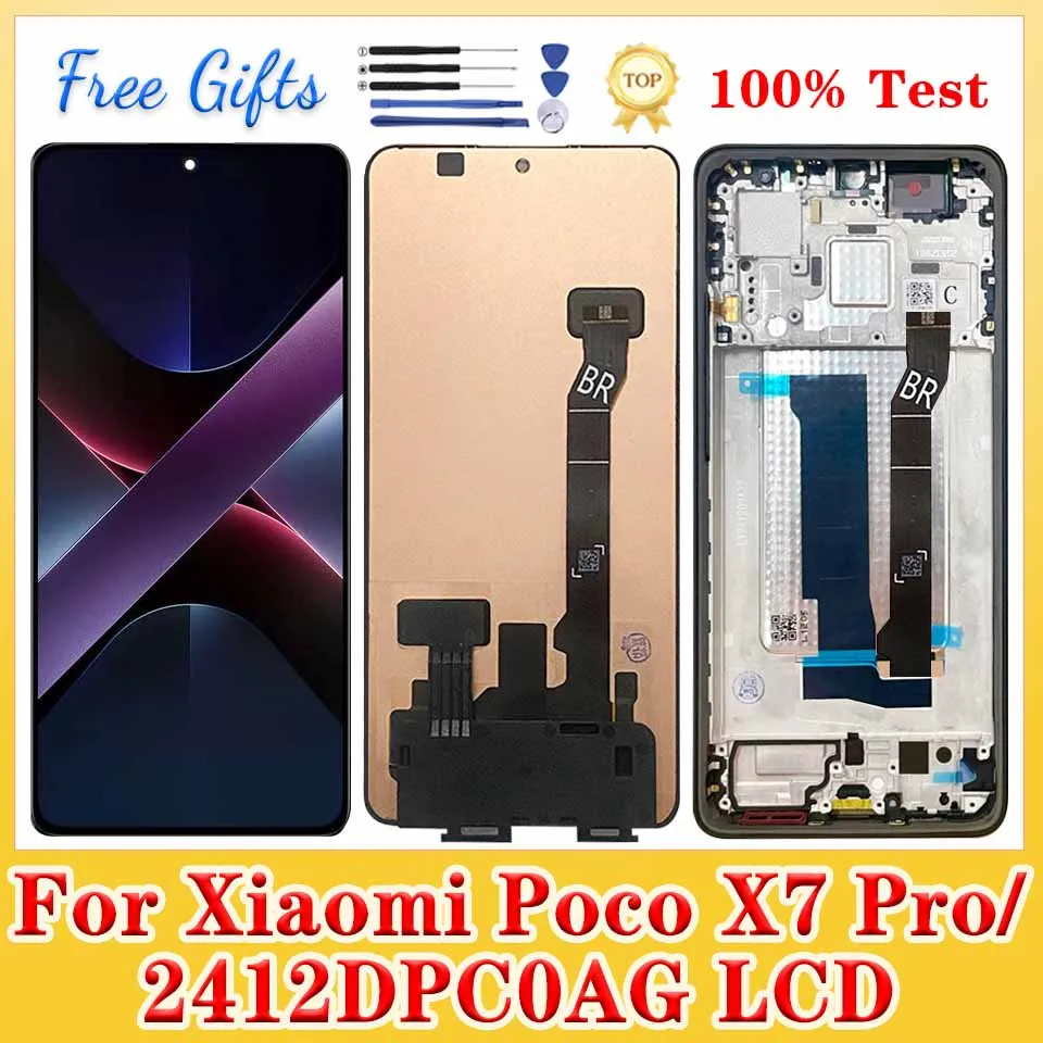 667インチ純正xiaomi-poco-x7-pro-2412dpc0ag-lcdディスプレイ-poco-x7pro-2412dpc0ai用-タッチスクリーンデジタイザーアセンブリ交換