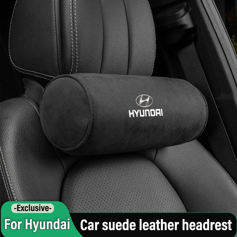 

Tire Center Cap Suede Leather Car Seat Headrest Memory Foam Comfort Neck Pillow For Hyundai NLINE I30 IX35 IX20 Auto Interior