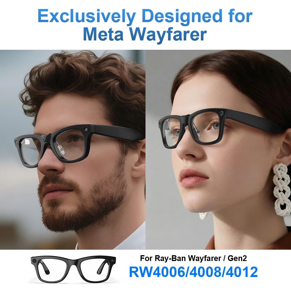 HiBloks Podkładki pod nos do okularów Ray-Ban Meta & GEN2 RW4012/RW4006/RW4008, dzielone, antypoślizgowe, akcesoria do inteligentnych okularów — zdjęcie produktu 3