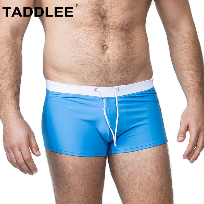 Taddlee Swimwear Men Swimsuits Sexy Square Cut Swimming Boxer Brief Bikini Trunk