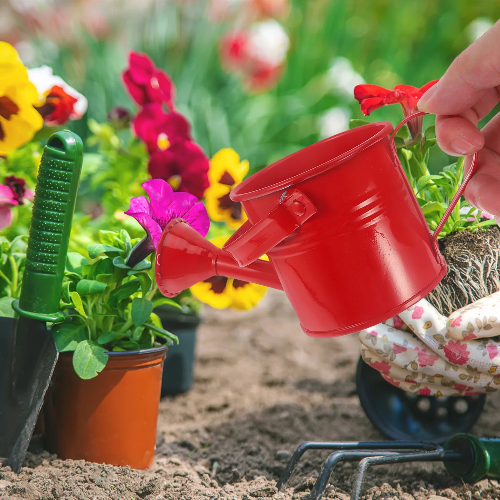 6 Pcs Watering Can Purse Magnetic Snap Closure Kids for Gardening Tool Spray Home Pot Succulent Device With Long Mouth Kettle