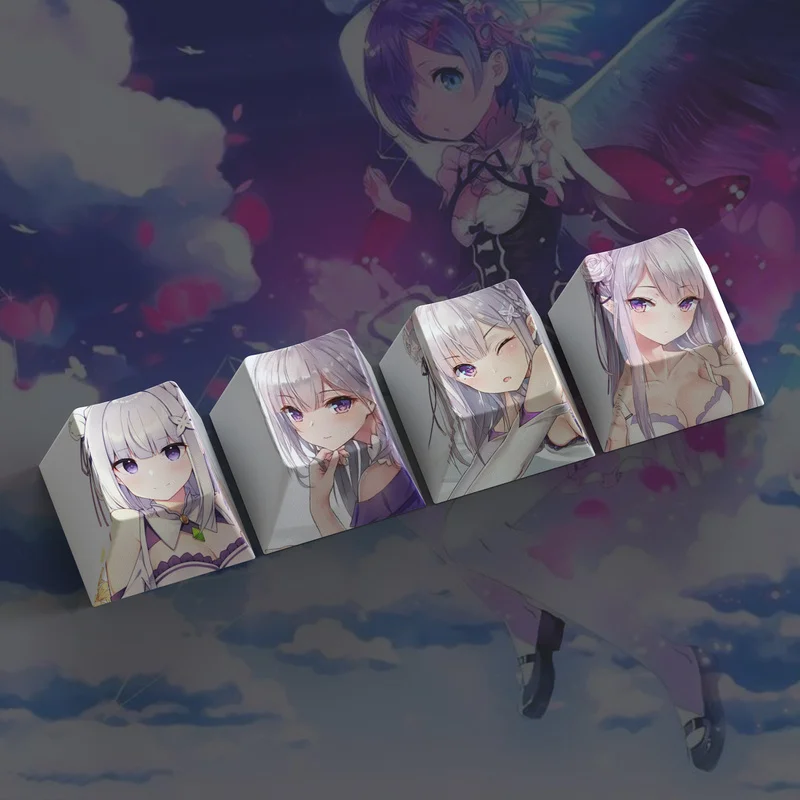 Re:Zero-début la vie dans un autre monde Anime Rem thème Keycaps clavier mécanique cerise PBT personnalisé Keycaps mignon dessin animé cadeaux