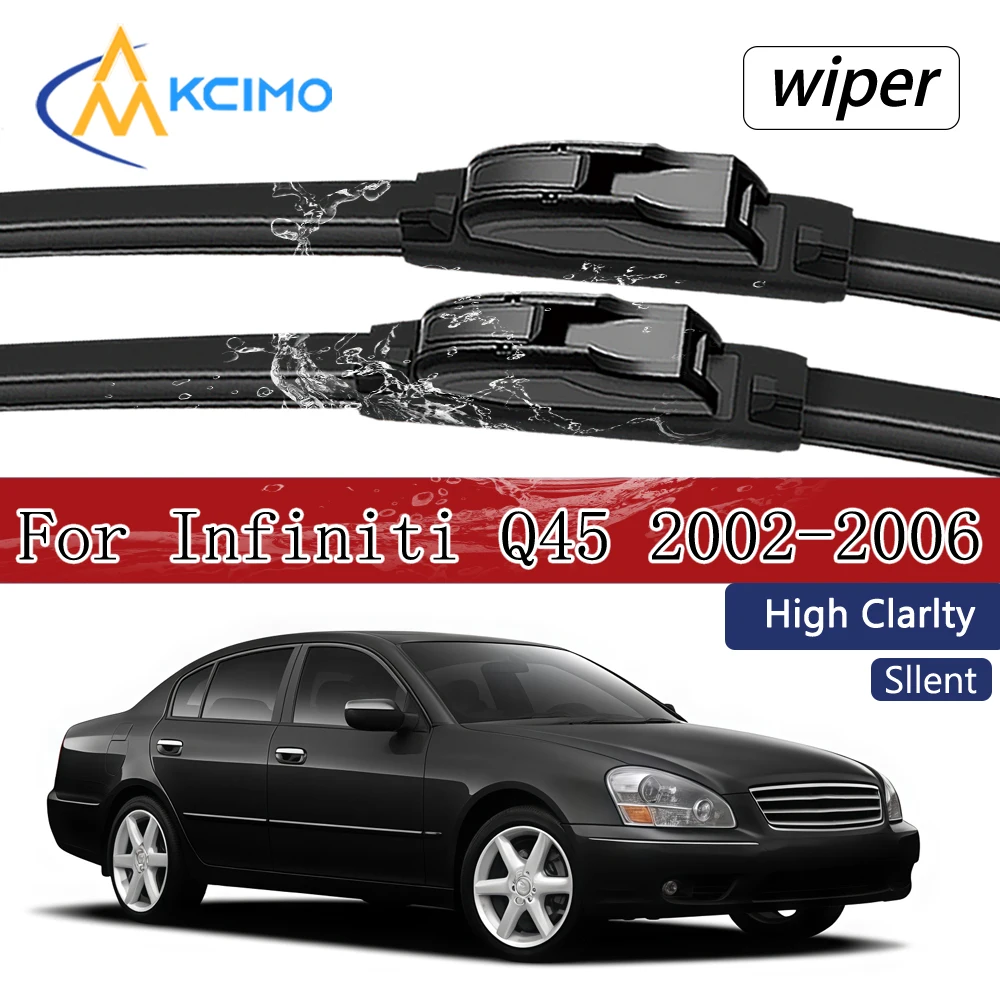

Front Wipers Clear Vision in Rain For Mitsubishi Q45 F50 2002-2006 Durable Rubber Windshield Wipers High Performance