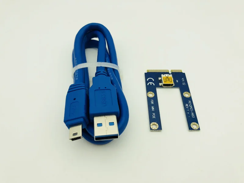 Mini PCIe PCI-E PCI Express Riser Card a PCIE Extender 16X SATA a 6 pines IDE Molex Cable de alimentación para minería BTC ETH Litecoin Miner