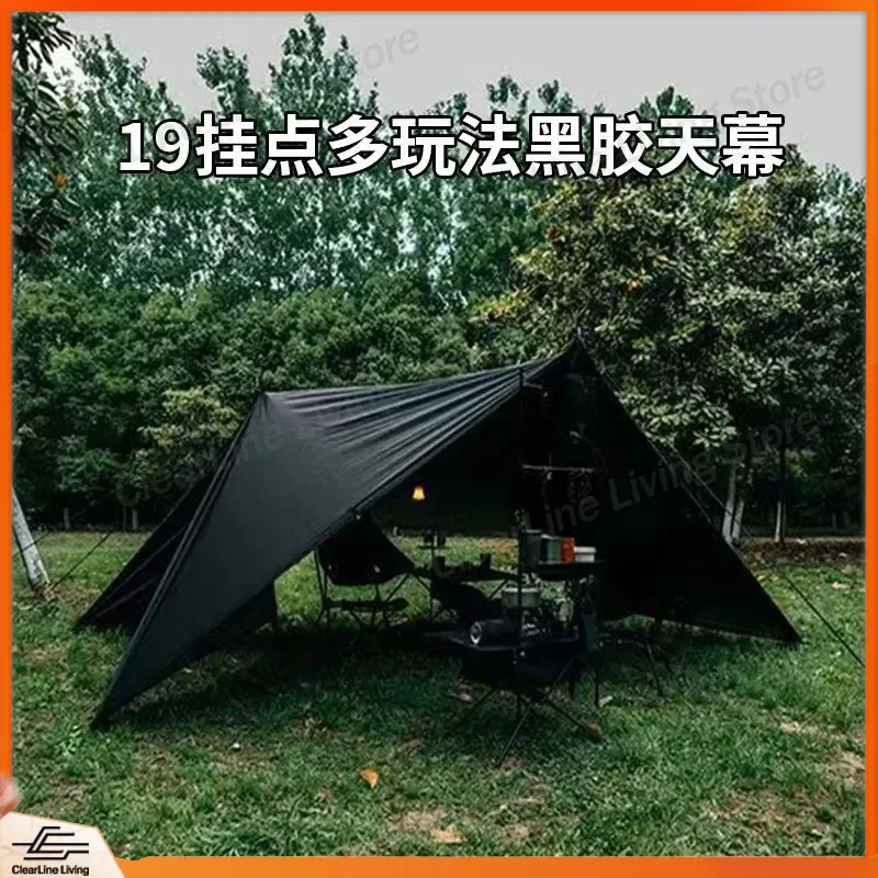 abri-pyramidal-multifonctionnel-d'exterieur-avec-19-points-de-suspension-en-vinyle-argente-impermeable-et-anti-uv-pour-le-camping