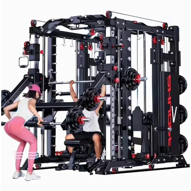 Comprehensive Training Equipment  Fitness Equipment Integrated Set Combination Squat Rack Household Multifunctional Gantry Smith