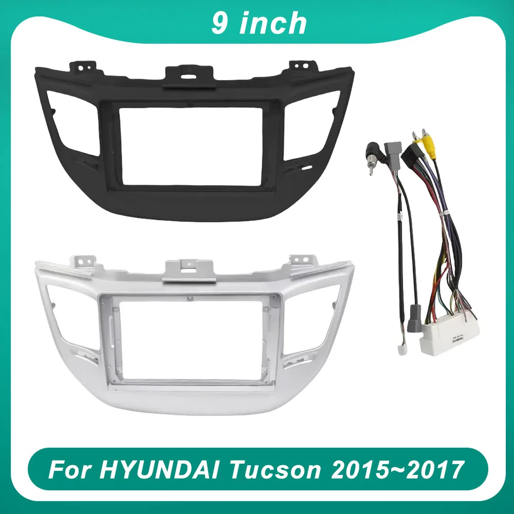 For HYUNDAI Tucson 2015~2017(9Inch)Car Radio Fascias Android GPS MP5 Stereo Player 2 Din Head Unit Panel Dash Frame Installation