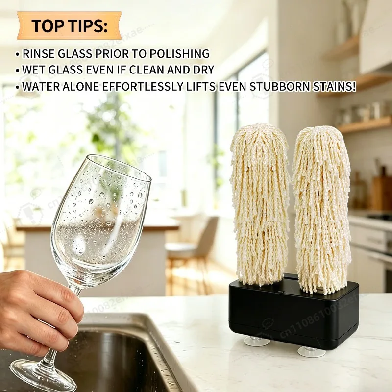 

Automatic Electric Polisher Machine High-efficiency Cup Cleaner for Wine Glasses and Tumblers for Bars and Restaurants