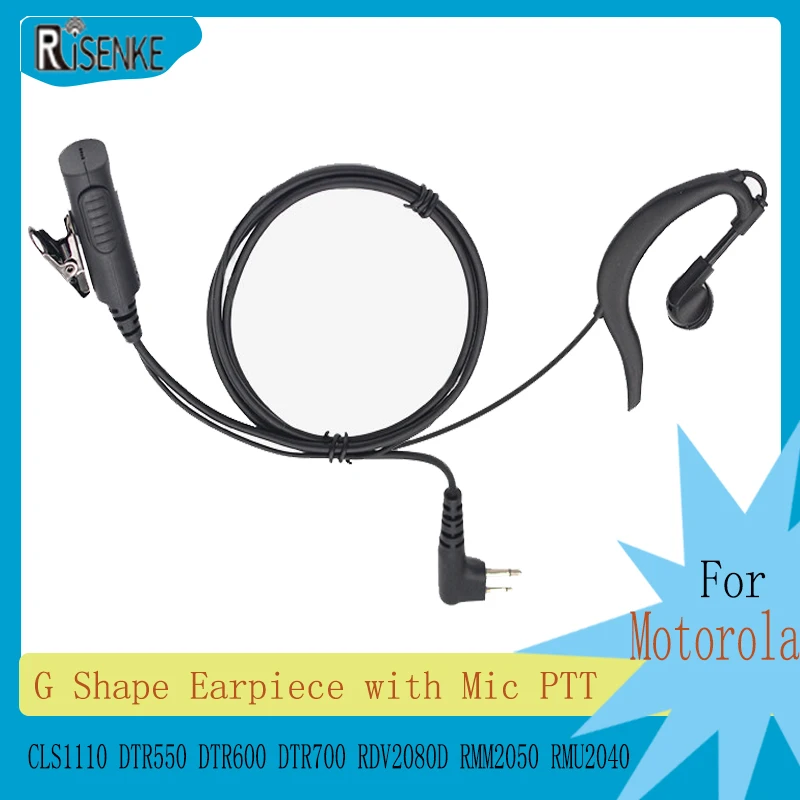 RISENKE-Earpiece Headset for Motorola,CLS1410,CLS1110,DTR410,DTR550,DTR600, DTR700, RDV2080D, RMM2050, RMU2040, RMU2080D Radio