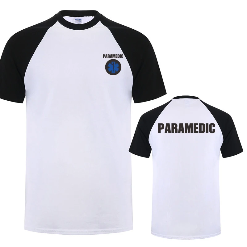 Paramedic T Shirt Summer Men Cotton Short Sleeve Emergency Medical Services T-shirts Mans Clothing Tops OT-005