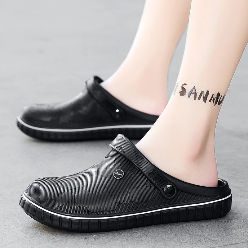 

Mens Shoes Chef Sandals EVA Precision Material Fashionable Upper Soft Texture Anti-slip Footbed Anti-slip Sole Outdoor Slippers
