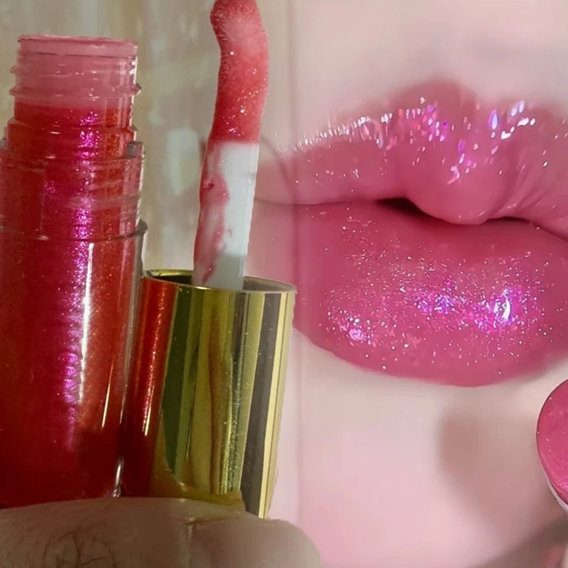 방수 샤이니 젤리 립글레이즈 지속되는 모이스춰 라이징 플럼 핑 글로스 스틱 컵 리퀴드 립스틱 여성 립 메이크업 화장품