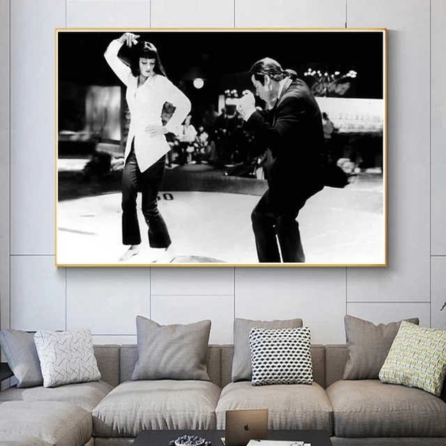 Black White Pulp Fiction Dirty Dancing Poster Classic Movie Dance Wall Art  Canvas Painting Prints for Living Room Home Decor