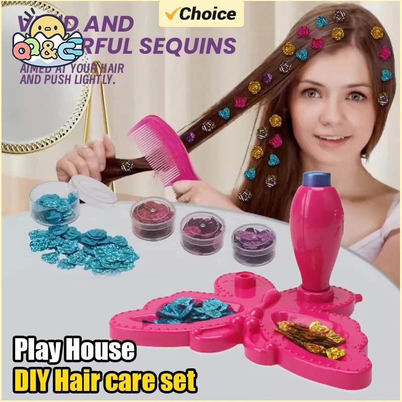 Haar Pailletten Laminator Magic Blingbling Diamant Boormachine Speelgoed voor Meisjes Sticker DIY Sieraden Decoratie Accessoires Geschenken