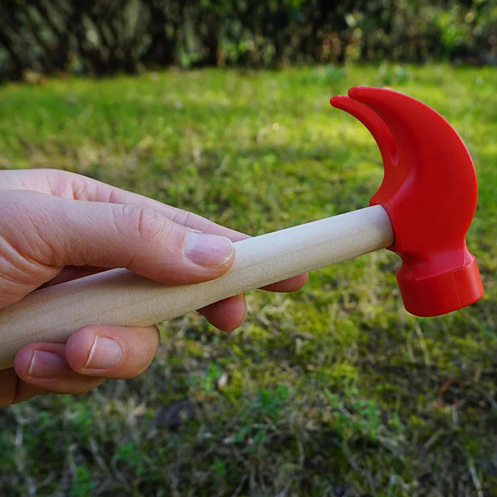 3 pezzi giocattolo per bambini simulato piccolo martello di legno giocattoli di simulazione giocattolo rosso per bambini