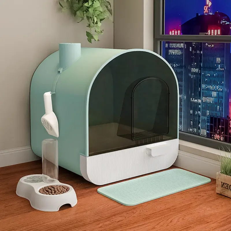 

Fully enclosed cat litter box, oversized odor-proof cat toilet, drawer type