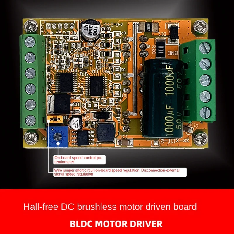 6-60V BLDC Three Phase DC Brushless Motor Controller 400W PWM Hall Motor Control Driver Board(Without Hall)