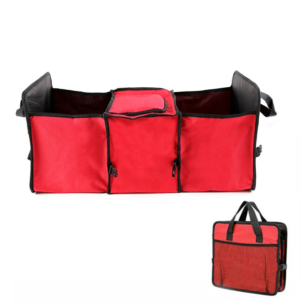 

Car Van Truck Storage Bag Organizer Large Capacity Durable Red Multipurpose Tidy Trunk Storage Tool Case Car Organizer