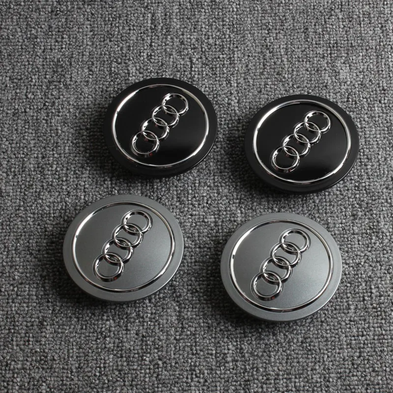 4Pcs Car Styling 76MM Emblem Car Wheel Tire Center Hub Caps Cover Badge Accessories For Audi A4 b6 b7 A4L A3 A8 Q3 Q5 Q7 Q5L A7L