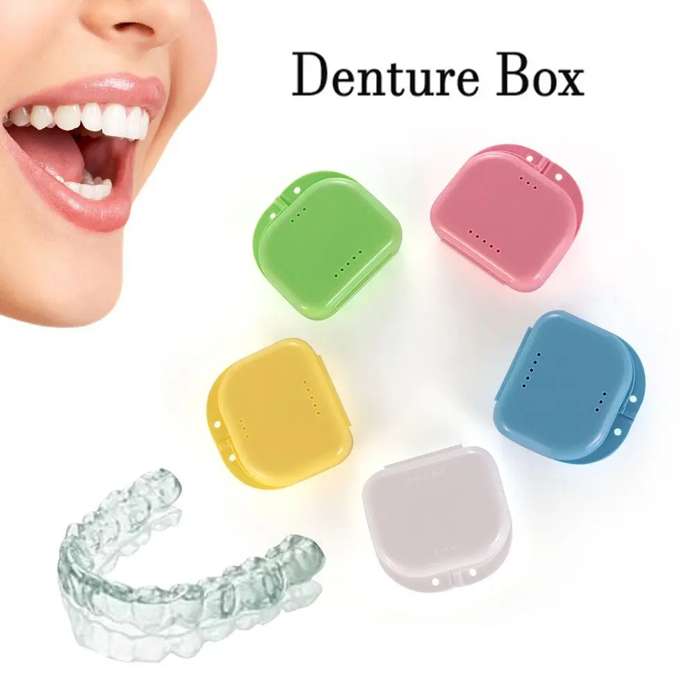 

New Supplies Tray Health Care Denture Storage Box Mouth Guard Container Oral Hygiene Braces Case