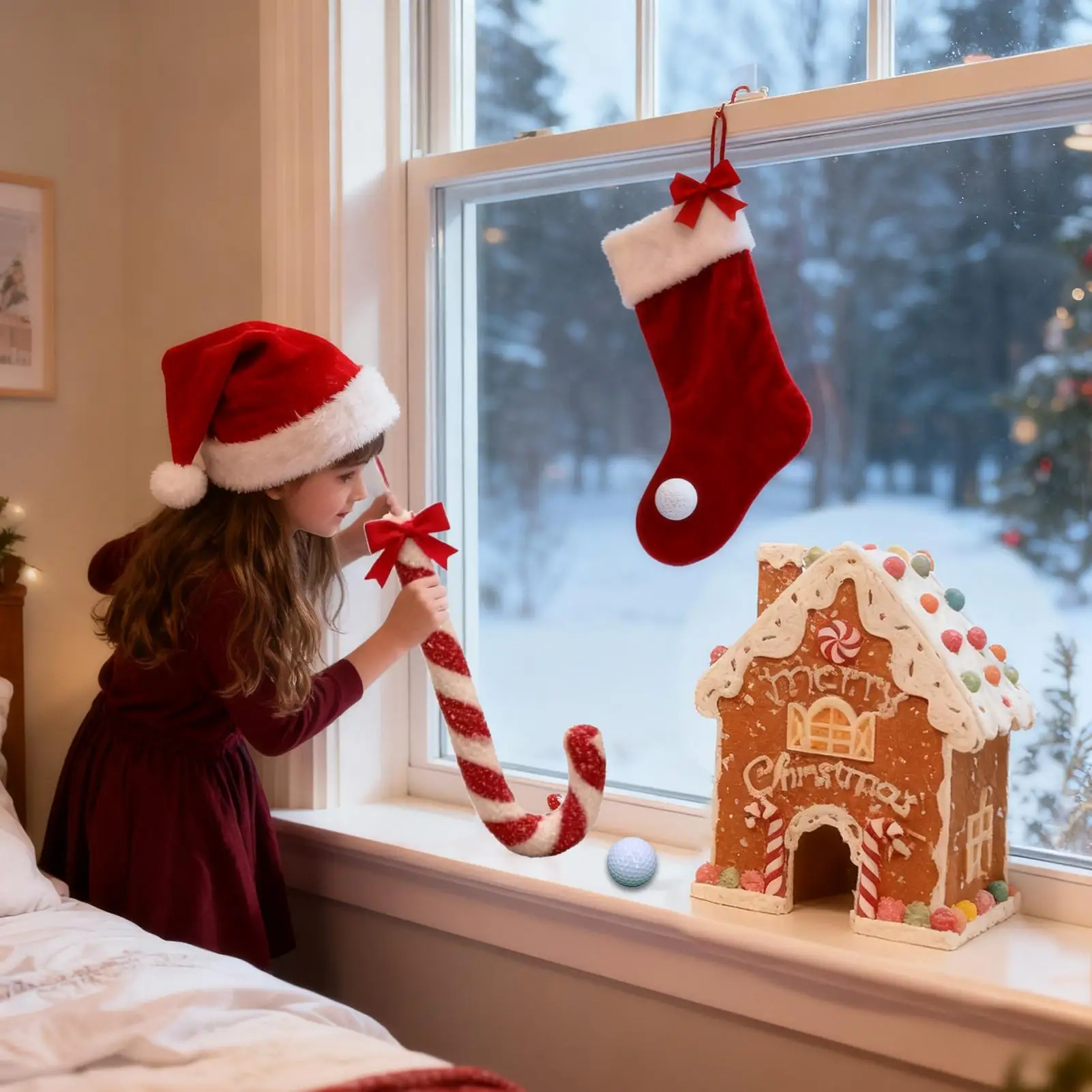 

Golf Game Candy Stick Ball Gingerbread House Goal Gingerbread Golf Game Set For Holiday Gatherings Home Room Decorations Fun