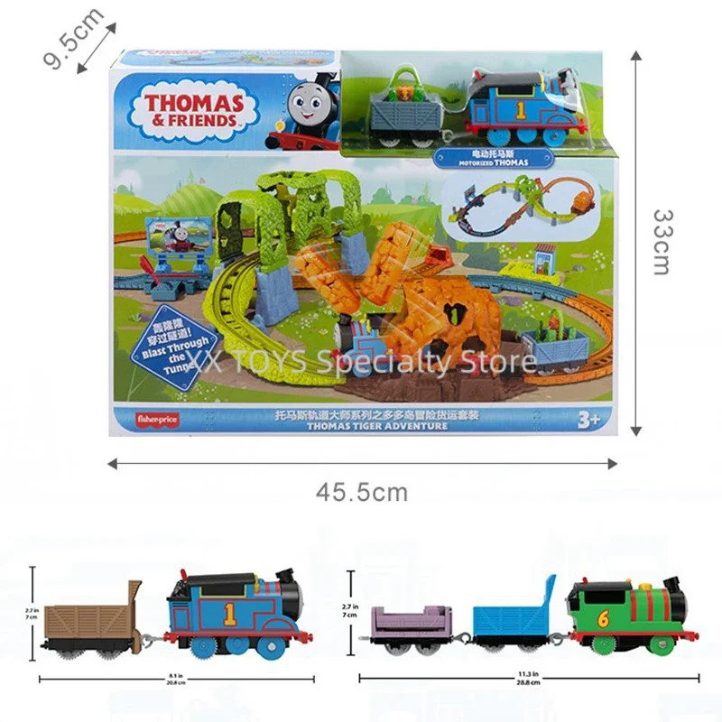 Thomas & Friends Trilho de trem elétrico Série Master Sodor Island Adventure Cargo Set Único Crianças Férias Brinquedo pré-escolar Presente