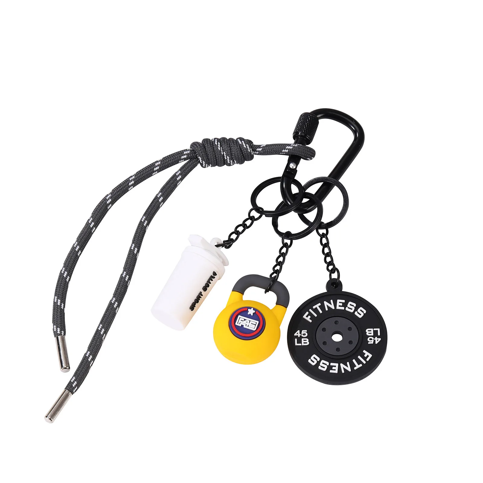 dumbell keychain Barbell Plates Keychain Kettlebell INS Simulation Dumbbells Keyring Detachable Creative Fitness Series Pendant
