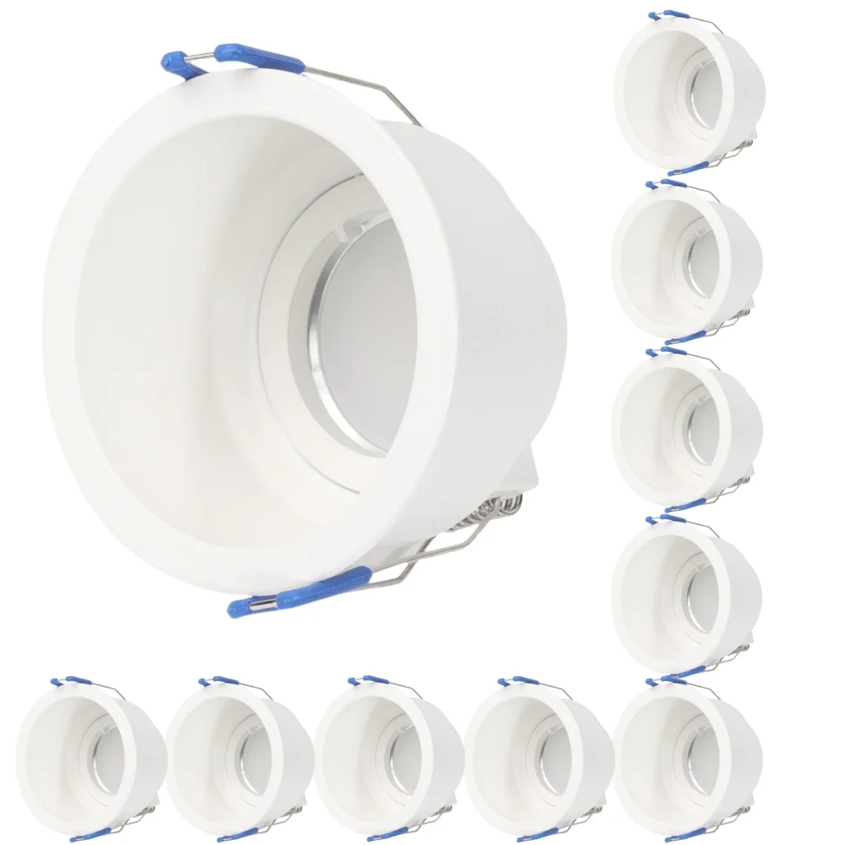 

JOYINLED Recessed Downlight Housing, 10PCS Round Black White Aluminum Frame for GU10 MR16 Ceiling Spotlights