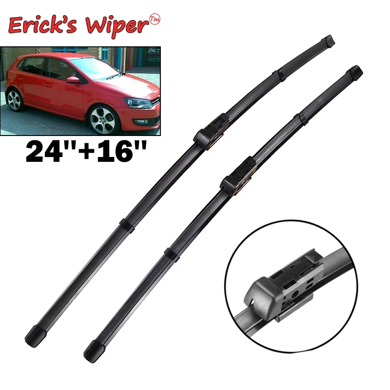 Erick\'s Wiper LHD Front Wiper Blades For VW Polo 6R Hatchback 2009 - 2017 Windshield Windscreen Window Car Rain Brushes 24\