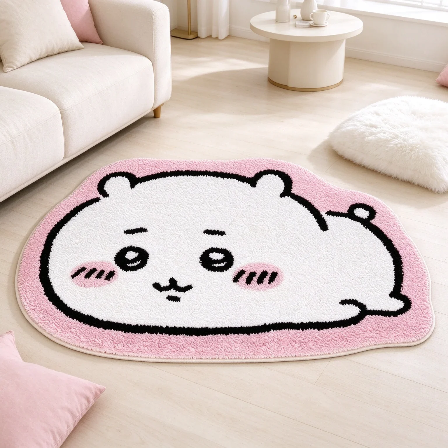 Alfombra de suelo con diseño de Chiikawa, alfombra de dibujos animados, anime, Hachiware, Usagi, alfombra de felpa para el baño, alfombra antideslizante, cojín, decoración suave para la sala de estar.
