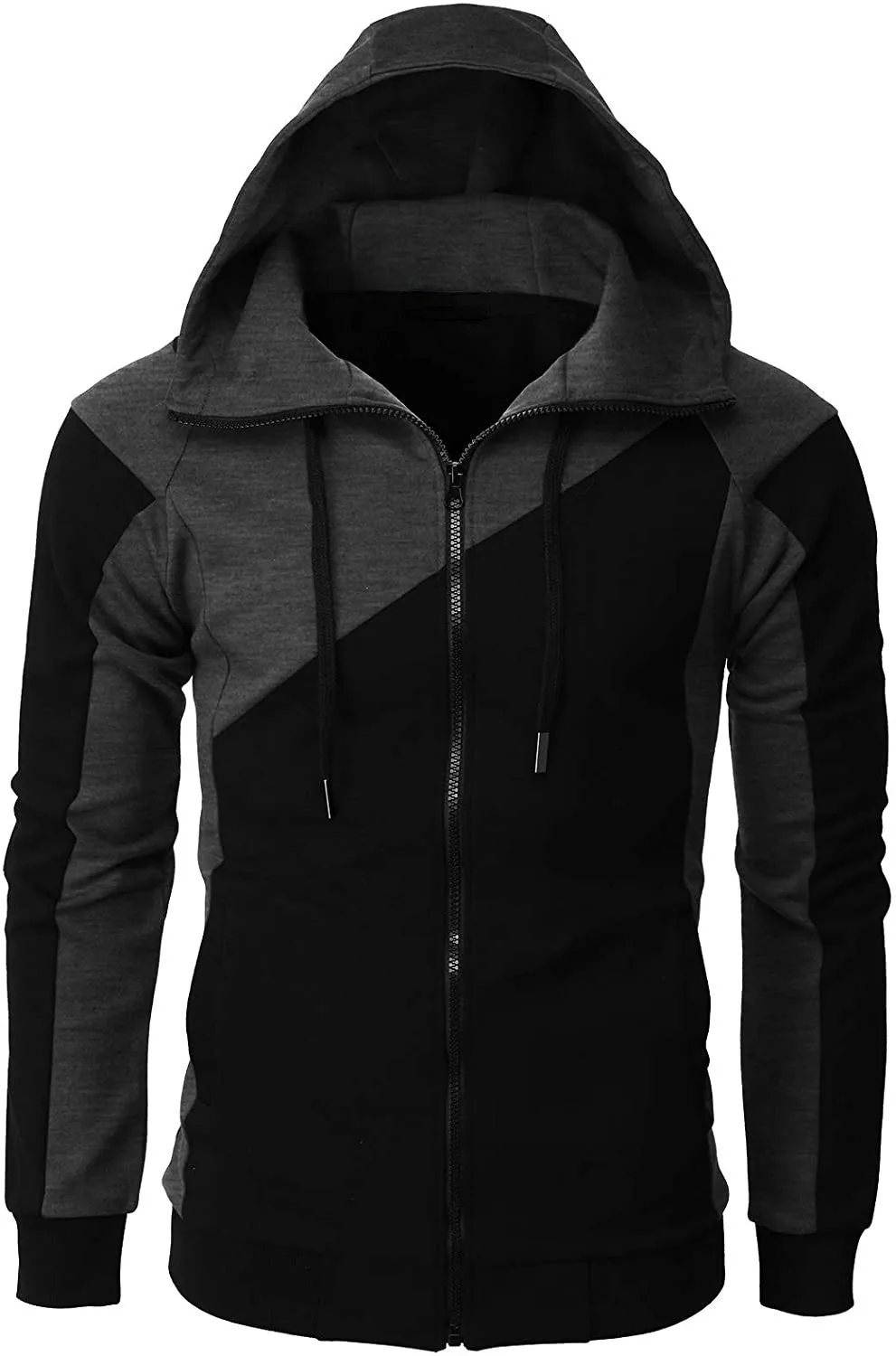 High quality Fashion Zip Hoodies Men Retro Harajuku Solid color Jacket High Street Zip Up Hoodie Casual Loose Sweatshirt Clothes